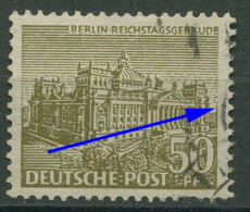 Berlin 1949 Berliner Bauten Mit Plattenfehler 53 IV Gestempelt - Plaatfouten En Curiosa