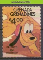Mya442z WALT DISNEY PLUTO 50 YEARS HOND DOG HUNDE GRENADA GRENADINES 1981 PF/MNH - Disney