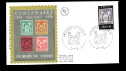 Centenaire Type Sage - Journée Du Timbre - Paris - Premier Jour - 13 03 1976 - Vrac 295 - 1970-1979