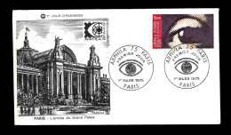 L'entrée Du Grand Palais - Arphila 75 - Paris - Premier Jour - 01 03 1975 - Vrac 296 - 1970-1979