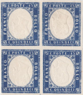 SI53D Italia Italy 1863 Regno 15c. Quartina Effigi CAPOVOLTE Nuova MNH 1 MLH - Ungebraucht