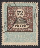 1903 Hungary Croatia Slovakia Vojvodina Serbia Romania Transylvania K.u.k KUK Revenue Fiscal Tax Judaical Stamp 72 F - Fiscale Zegels