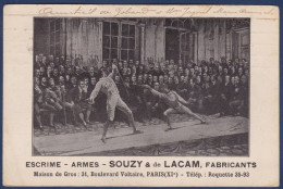 CPA Escrime Sport Publicité Souzy De Lacam Circulé - Fencing