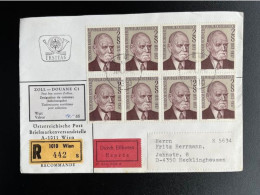 AUSTRIA 1973 REGISTERED EXPRESS LETTER VIENNA WIEN TO RECKLINGHAUSEN 24-04-1973 OSTERREICH EINSCHREIBEN EXPRES - Brieven En Documenten