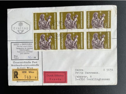 AUSTRIA 1972 REGISTERED EXPRESS LETTER VIENNA WIEN TO RECKLINGHAUSEN 01-12-1972 OSTERREICH EINSCHREIBEN EXPRES - Storia Postale