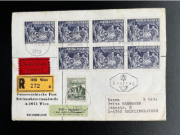 AUSTRIA 1970 REGISTERED EXPRESS LETTER VIENNA WIEN TO RECKLINGHAUSEN 27-11-1970 OSTERREICH EINSCHREIBEN EXPRES - Cartas & Documentos