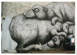 Warsaw Russian Bears Crush Transport Amazing Graffiti Street Art Postcard - Photographie