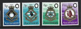 Ascension 1972 Ship Naval Crests And Arms Set Of 4 MNH - Ascension