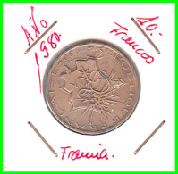 FRANCIA , 1974-1987 10 FRANCS 1980 MONEDA, MATHIEU, NICKEL-BRASS, KM:940 - 10 Francs