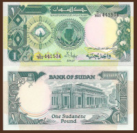 Sudan P39, 1 Pound, Cotton Plant, Map / Central Bank, 1987 UNC - UV & WM - Soedan