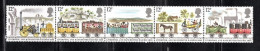 Great Britain Stamp Scott #904-908 (SG1113-1117), Railway, Strip Of 5, MNH - Tram