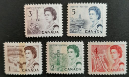 Canada 1967-1973 MNH Sc #454pi-455pi-456p-457pi-458p**   Centennial, 3xWCB, 2xW2B - Nuevos