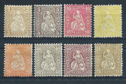 Switzerland, 1881, Uncompleted Set MiNr 36-44 - (missed MiNr 41) - Unused */(*) - See Description - Nuovi