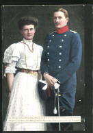 AK Prinz Eitel Friedrich Von Preussen Mit Seiner Braut Prinzessin Sophie Charlotte  - Königshäuser