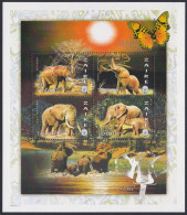 F-EX46664 ZAIRE MNH 1997 WILDLIFE ELEPHANT BUTTERFLIES MARIPOSAS PAPILLON - Eléphants