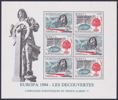 F-EX47955 MONACO MNH 1994 EUROPA CEPT DISCOVERY MARINE WILDLIFE CRAB FISH PECES.  - Explorateurs & Célébrités Polaires