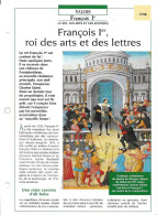 FICHE ATLAS: FRANCOIS Ier ROI DES ARTS ET DES LETTRES -VALOIS - Histoire