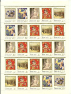 RUSSLAND RUSSIA 1989 Michel 6003 - 6007 As Complete Sheet MNH - Ungebraucht