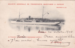 Bateau -1904--Paquebot "Algérie "..Société Générale De Transports Maritimes à Vapeur Marseille - Passagiersschepen