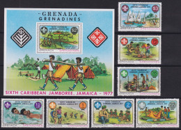 F-EX47956 GRENADA & GRENADINES MNH 1977 BOYS SCOUTS CAMP CARIBBEAN JAMBOREE.  - Ongebruikt