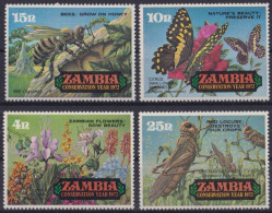 F-EX48303 ZAMBIA MNH 1972 BEE BUTTERFLIES INSECTS’ MARIPOSAS PAPILLON.  - Vlinders