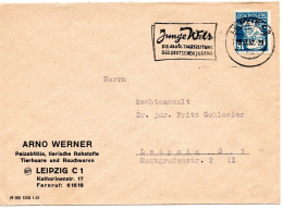 63403 - DDR - 1952 -  16Pfg Virchow EF A OrtsBf LEIPZIG - JUNGE WELT DIE ERSTE TAGESZEITUNG DER DEUTSCHEN JUGEND - Covers & Documents