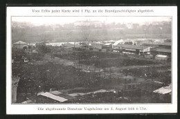 AK Abgebrannte Dresdner Vogelwiese Am 3. August 1909  - Catastrofi