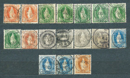 Switzerland, 1882, Lot Of 17 Stamps From Set MiNr 58-64:- Used - See Description - Gebraucht