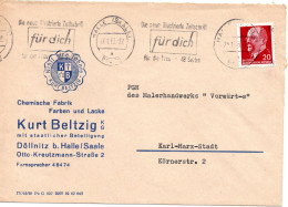 63418 - DDR - 1963 - 20Pfg Ulbricht EF A Bf HALLE - ... ILLUSTRIERTE ZEITSCHRIFT "FUER DICH" -> Karl-Murx-Stadt - Lettres & Documents