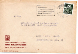 63421 - DDR - 1956 - 20Pfg Fuenfjahrplan EF A Bf BERLIN - ... FERNSEHEMPFANG ... -> Karl-Murx-Stadt - Briefe U. Dokumente