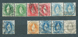 Switzerland, 1905-06; Lot Of 11 Stamps From Set MiNr 74-80 + 81 + 88-94 - Used - Gebraucht