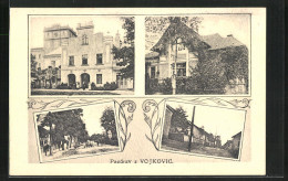 AK Vojkovice, Schloss, Strassenpartie, Schule  - Czech Republic