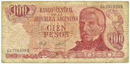 Argentina - 100 Pesos - ND ( 1976 - 1978 ) - Pick 302.b - Serie D - Sign. Titles C - General San Martin - Argentine