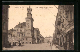 AK Löbau I. Sa., Blick Aus Der Zittauer Strasse Nach Dem Rathaus  - Zittau
