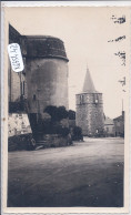 AMBIERLE- CARTE-PHOTO- LE CLOCHER DE LA TOUR DU PRIEURE- EN 1935- PLACARD PUBLICITAIRE - Altri & Non Classificati