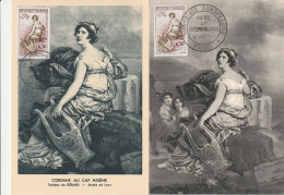 Lot " MADAME DE STAEL " Sur 2 Cartes Maximum De 1960 N° YT 1269 Parfait état. CM à Saisir !!! - Other & Unclassified