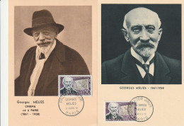 Lot " GEORGES MELIES " Sur 2 Cartes Maximum De 19610 N° YT 1284 Parfait état. CM à Saisir !!! - Andere & Zonder Classificatie