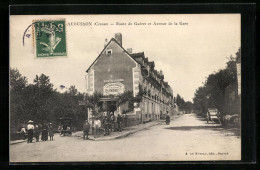 CPA Aubusson, Route De Guéret Et Avenue De La Gare  - Guéret