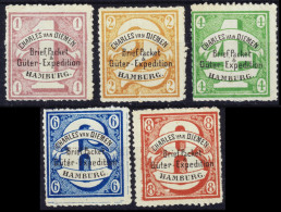 ALLEMAGNE / DEUTSCHLAND - 1864 HAMBURG C. Van Diemen Privatpost Ausgabe - 5 Werten - Ungebrauchte Ohne Gummi - Hamburg