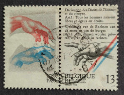 BELGIUM 1989 - Human Rights, 1v. + Tab. Fine Used - Gebruikt