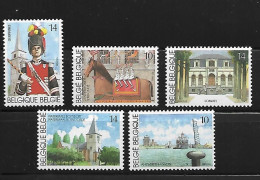 BELGIQUE 1990 SERIE TOURISTIQUE YVERT N°2377/2381  NEUF MNH** - Sonstige & Ohne Zuordnung