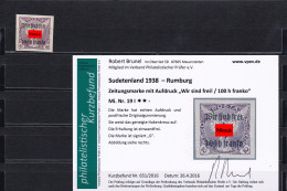 Sudetenland: MiNr. 19I, **, Rumburg - Sudetes