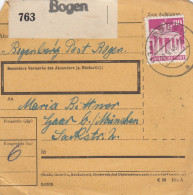 BiZone Paketkarte 1948: Bogenberg Nach Haar Bei München - Storia Postale