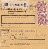 BiZone Paketkarte 1948: München Schloß Nymphenburg Nach Salmdorf, Selbstbucher - Lettres & Documents