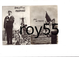 Militari Marina Militare Saluti Dal Marinaio Numero 2 Due Cartoline Veduta Nave E Marinaio Anni 60 - Regimente