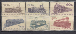Czechoslovakia 1966 - Trains, Mi-Nr. 1603/08, MNH** - Neufs