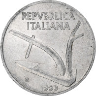 Italie, 10 Lire, 1953, Rome, Aluminium, TTB+, KM:93 - 10 Liras