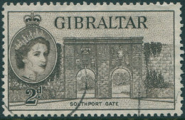 Gibraltar 1953 SG148 2d Brown Southport Gate QEII FU - Gibraltar