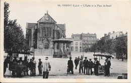 FIRMINY - L'Eglise Et La Place Du Breuil - Firminy