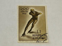 1956 - Settima Edizione Giochi Olimpici Invernali A Cortina D’Ampezzo - Lire 1 Pattinaggio - Used Stamps